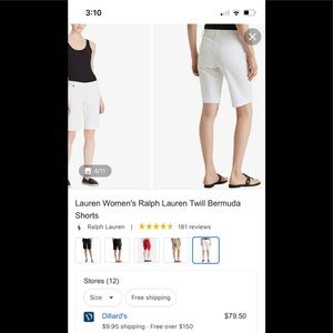 Lauren Ralph Lauren white Bermuda shorts size 14